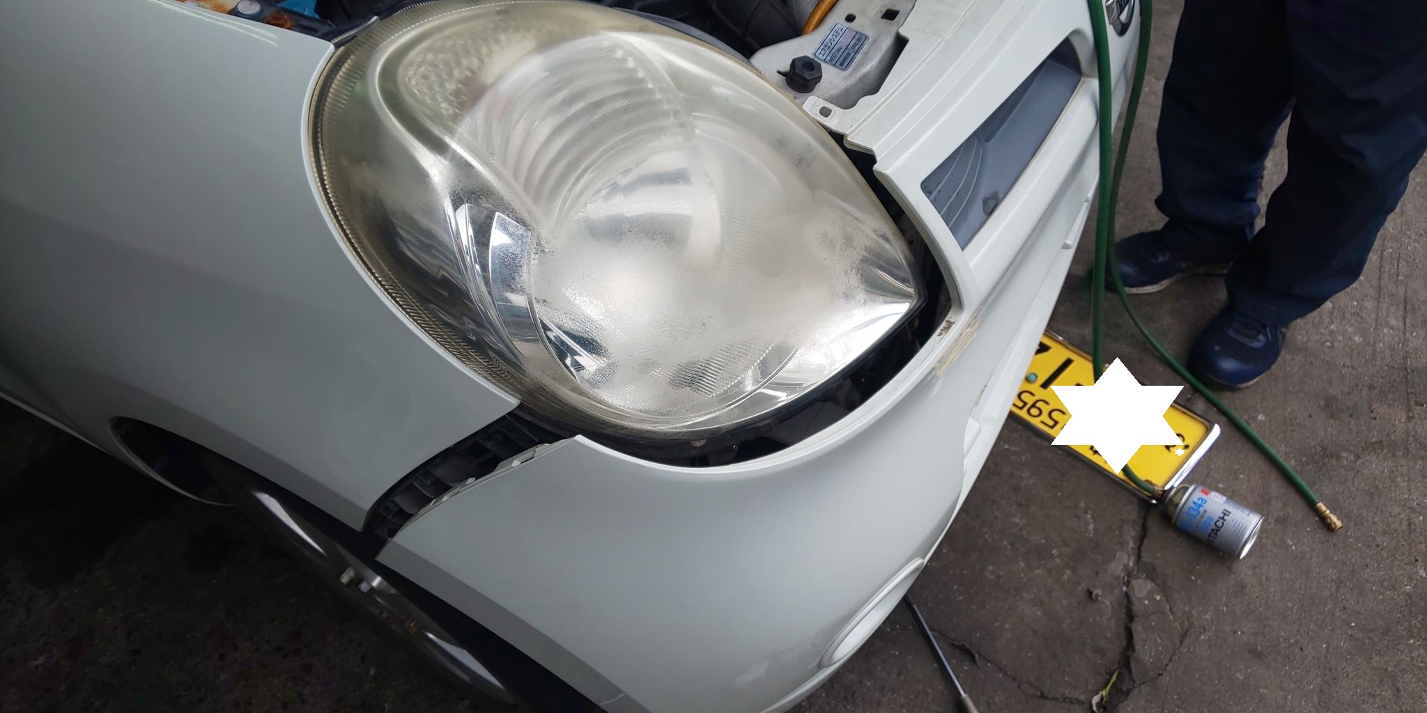 日産モコエアコン修理