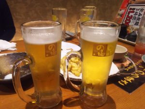 大学時代の友人たちと難波にて